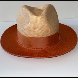 Two tone straw fedora hat !